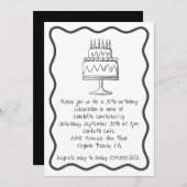 Invitation Fête Whimsical moderne de gâteau de l'anniversaire (Devant / Derrière)
