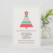 Invitation Fête Whimsical Red et Green Christmas Tree (Debout devant)