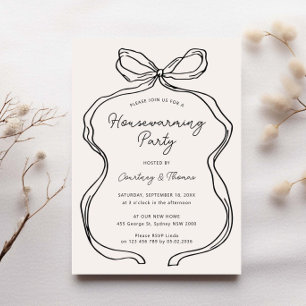 Invitation Fête Whimsical Ribbon à chauffe main