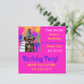 Invitation Fête Yorkie Poo (Debout devant)