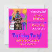 Invitation Fête Yorkie Poo (Devant)