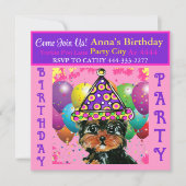 Invitation Fête Yorkie Poo (Devant)