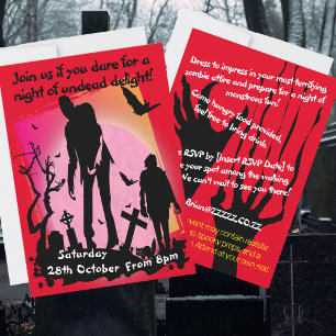 Invitation Fête zombie Apocalypse événement dystopique 