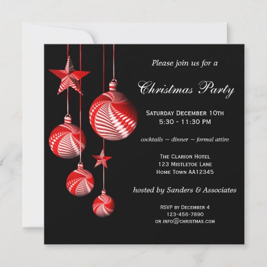 Invitation fêtée de Noël élégante et festive (Devant)