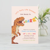 Invitation Fêter comme un bébé dinosaure Garçon Fille 2e anni (Debout devant)