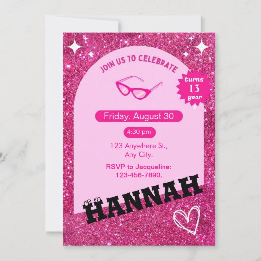 Invitation fêter et anniversaire (Devant)