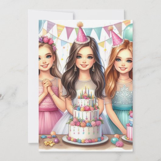 Invitation Fêter Fancy Ado Fête Anniversaire (Dos)