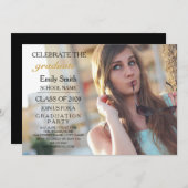 Invitation Fêter la fête de l'obtention du diplôme (Devant / Derrière)