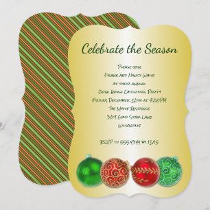 Invitation Fêter la fête de Noël de la saison d'or