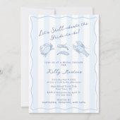 Invitation Fêter la mariée crustacé à coquille dessinée à la (Devant)