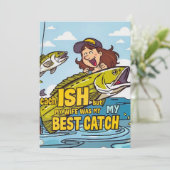 Invitation Fêter la pêche et le mariage (Debout devant)