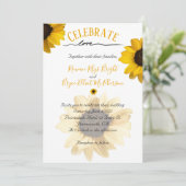 Invitation Fêter l'amour Tournesol jaune doré (Debout devant)