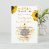 Invitation Fêter l'amour Tournesol jaune doré (Debout devant)