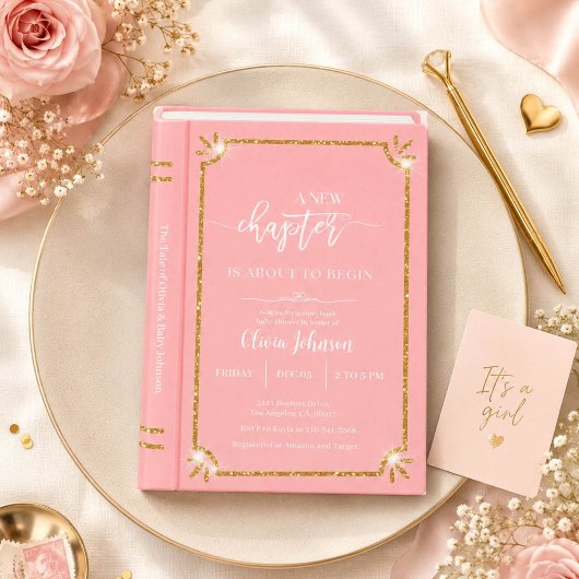 Invitation Fêter l'arrivée de Bébé Fille avec une Baby Shower