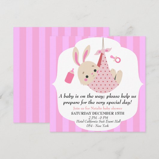 Invitation Fêter l'arrivée de votre petit miracle ! (Devant / Derrière)