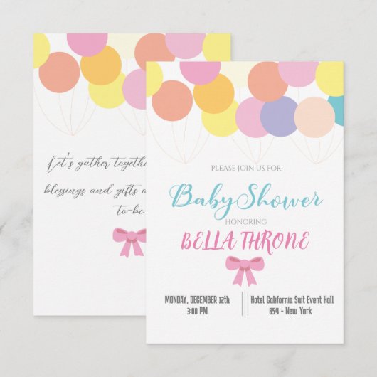 Invitation Fêter l'arrivée de votre petit miracle ! (Devant / Derrière)