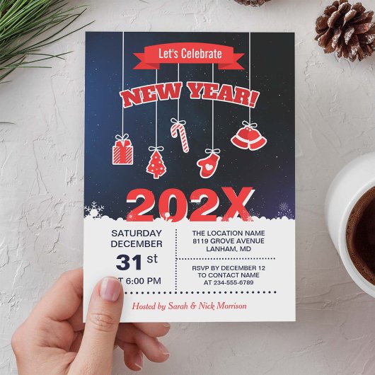 Invitation Fêter le New Year Eve's Countdown Party