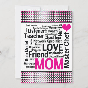 Invitation Fêter maman ! Fête des mères ou anniversaire de ma