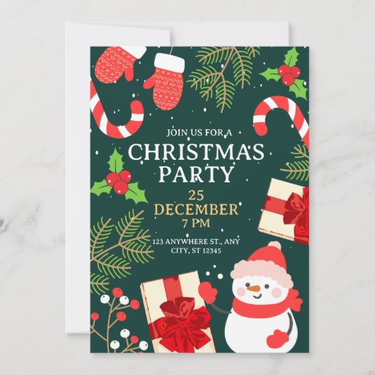 Invitation Fêter Noël de la Joyeuse Saison (Devant)