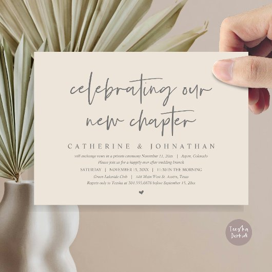 Invitation Fêter Notre Nouveau Chapitre, Elopement Brunch