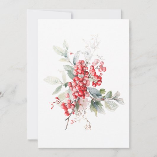 Invitation Fêtes Classique Fête de Noël Berries (Dos)