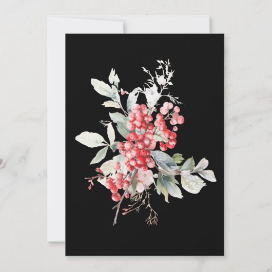 Invitation Fêtes Classique Fête de Noël Berries (Dos)