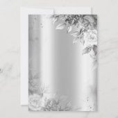 Invitation Fêtes d'anniversaire 80 ans Gray Roses Silver (Dos)