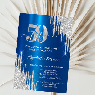 Invitation Fêtes d'anniversaire de 50 ans avec des gouttes de