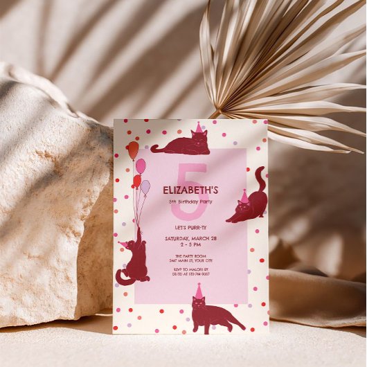 Invitation Fêtes d'anniversaire de chats drôles Parfaites