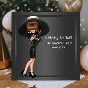 Invitation Fêtes d'anniversaire des femmes mignonnes Diva