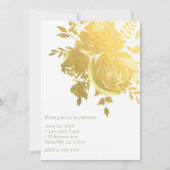 Invitation Fêtes d'anniversaire floral élégant de roses de fa (Dos)