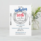 Invitation Fêtes d'anniversaire, venez dîner avec moi ! Photo (Debout devant)