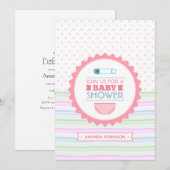 Invitation Fêtes de Bébé Adorables (Devant / Derrière)