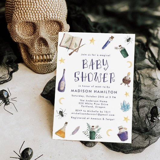 Invitation Fêtes de Bébé Halloween Potions Magiques Fantaisis