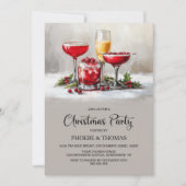 Invitation Fêtes de cocktails de Noël (Devant)