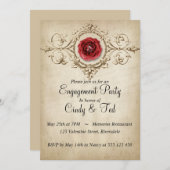 Invitation Fêtes de fiançailles (Devant / Derrière)