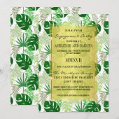 Invitation Fêtes de fiançailles | Exotic Green Feuilles tropi (Devant / Derrière)