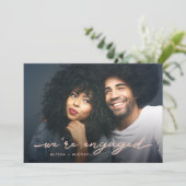 Invitation Fêtes de fiançailles | Photo Rose de Faux Gold Bac (Debout devant)