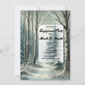 Invitation Fêtes de fiançailles rustiques d'hiver sur des pis (Devant)