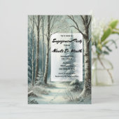 Invitation Fêtes de fiançailles rustiques d'hiver sur des pis (Debout devant)