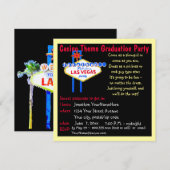Invitation Fêtes de fin d'études à La Vegas (Devant / Derrière)