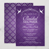 Invitation Fêtes de l'mariée élégantes Oiseaux et Diamants Vi (Devant / Derrière)