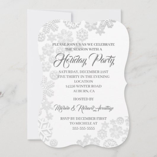 Invitation Fêtes de neige blanches (Devant)