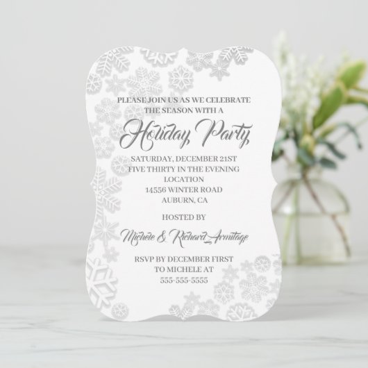 Invitation Fêtes de neige blanches (Debout devant)