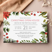 Invitation Fêtes de Noël aquarelle Open House Party