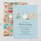 Invitation Fêtes de Noël avec les biscuits doux d'hiver (Devant / Derrière)