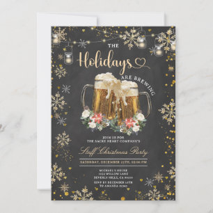 Invitation Fêtes de Noël de la bière du personnel en préparat