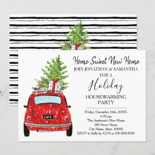 Invitation Fêtes de Noël de Noël de Noël de la maison Nouveau