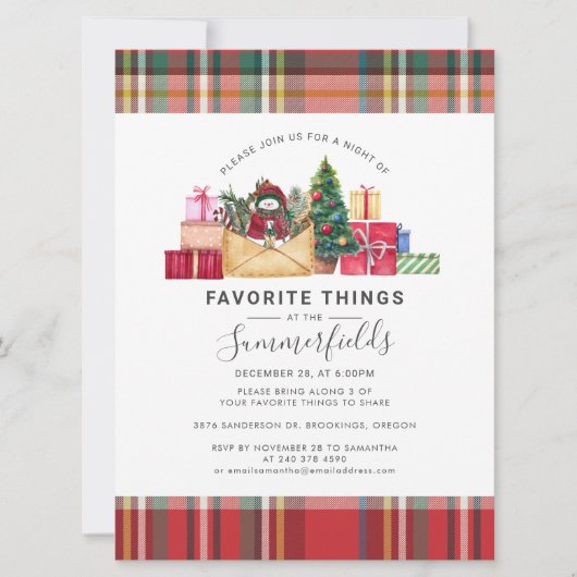 Invitation Fêtes de Noël Favoris Chose moderne (Devant)