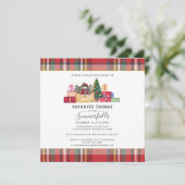 Invitation Fêtes de Noël Favoris Choses Rustiques Plaid (Debout devant)